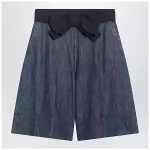 Valentino Denim bermuda shorts with oversized bow