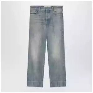 Valentino Medium blue washed-effect jeans