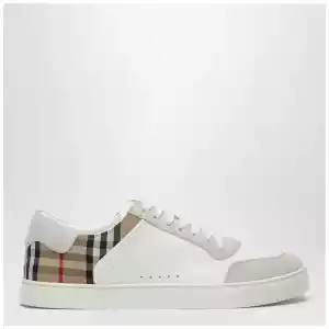 Burberry White and Check leather Sneakers