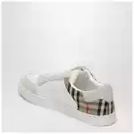 Burberry White and Check leather Sneakers
