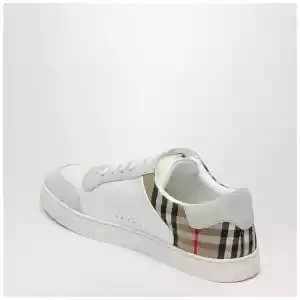 Burberry White and Check leather Sneakers
