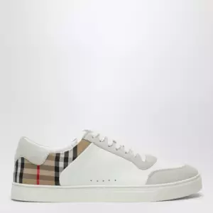 Burberry White and Check leather sneakers