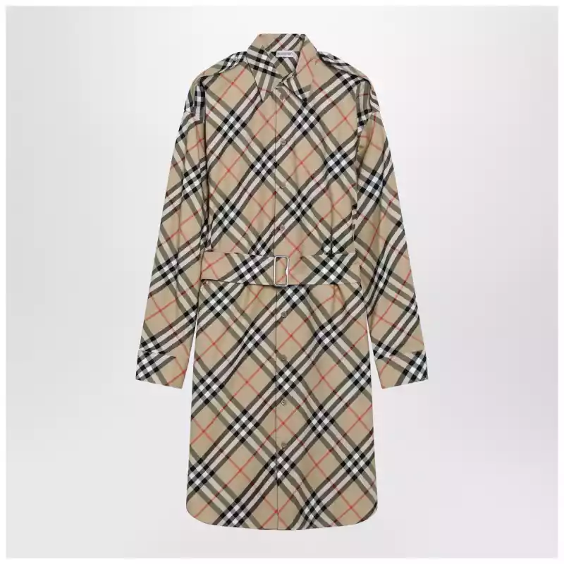 Burberry Beige Check shirt dress