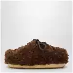 Moon Boot Dark brown curly shearling mules