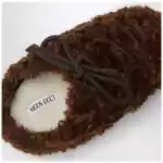 Moon Boot Dark brown curly shearling mules