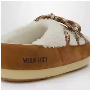 Moon Boot White shearling and suede mules