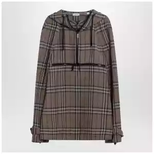 Burberry Half-zip jacket with Check pattern in silk blend