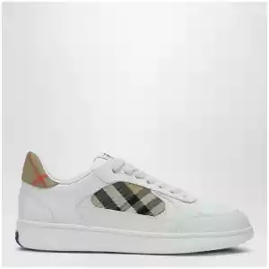 Burberry White leather sneaker terrace and Check