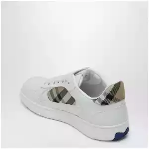 Burberry White leather sneaker terrace and Check