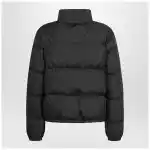 Burberry Black zip-up puffer jacket with Check detail