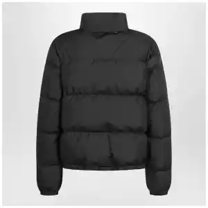 Burberry Black zip-up puffer jacket with Check detail