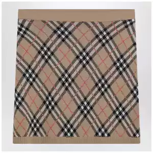 Burberry Wool and mohair blend check mini skirt