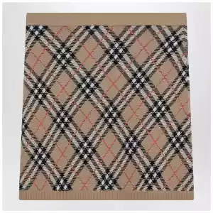 Burberry Wool and mohair blend check mini skirt