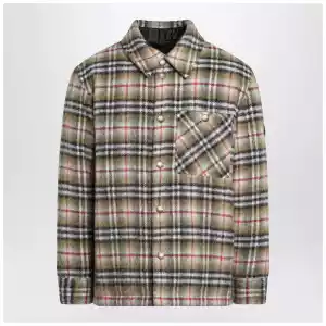 Burberry Beige checked wool shirt jacket