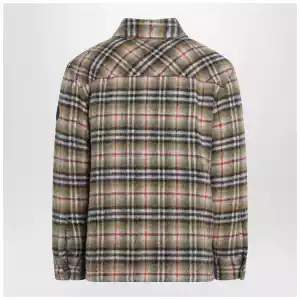 Burberry Beige checked wool shirt jacket
