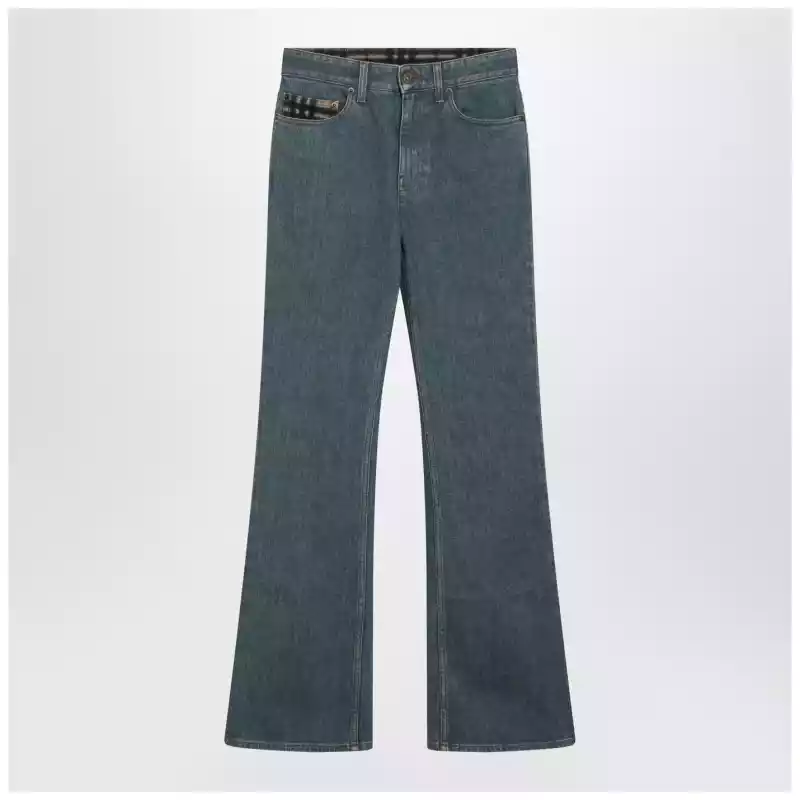 Burberry Mid-blue jeans with Check-pattern pocket