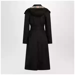 Burberry Long black nylon car coat