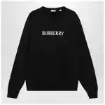 Burberry Black slim cotton terry-effect sweatshirt