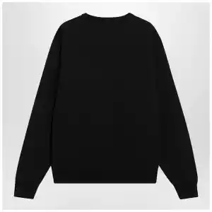 Burberry Black slim cotton terry-effect sweatshirt