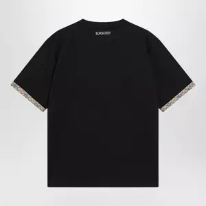 Burberry Cotton jersey T-shirt with Check trim in black