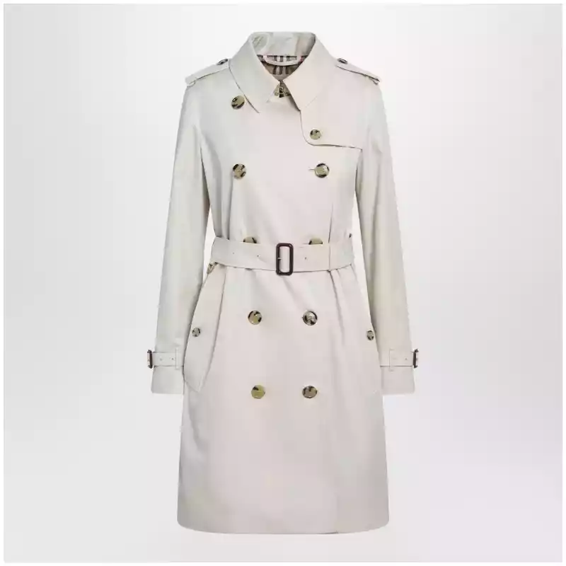 8125763134864_S_BURBE-C2246.x Burberry Kensington mid-length tropical gabardine trench coat, beige