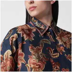 ZIMMERMANN Aster Relaxed navy Jacobean shirt