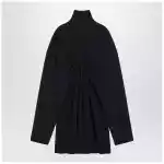 Balenciaga Pinched navy mini dress in wool and cotton