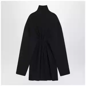 Balenciaga Pinched navy mini dress in wool and cotton