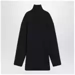 Balenciaga Pinched navy mini dress in wool and cotton