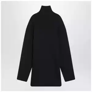 Balenciaga Pinched navy mini dress in wool and cotton