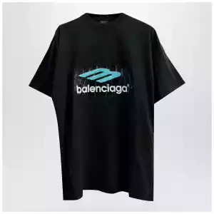 Balenciaga Oversized washed black 3B T-shirt