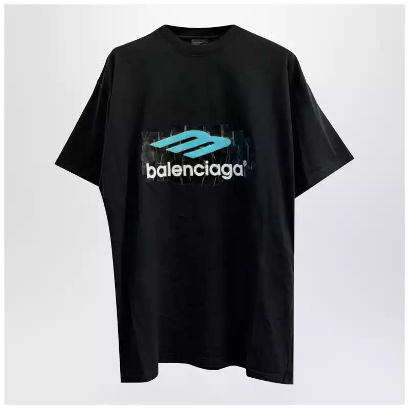 Balenciaga Oversized washed black 3B T-shirt