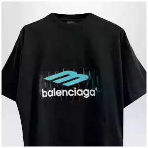 Balenciaga Oversized washed black 3B T-shirt