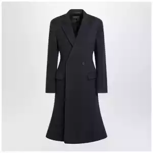 Balenciaga Navy blue Midi Godet wool coat