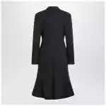 Balenciaga Navy blue Midi Godet wool coat