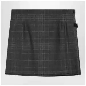 Balenciaga Grey shadow-effect tartan mini skirt