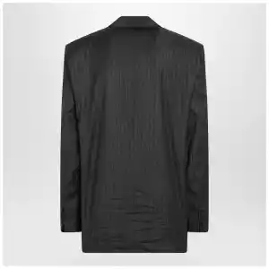 Balenciaga Grey pinstripe wool single-breasted jacket