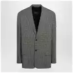 Balenciaga Khaki and brown gingham jacket