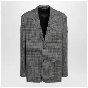 Balenciaga Khaki and brown gingham jacket