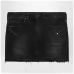 Balenciaga Washed black City mini denim skirt