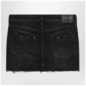 Balenciaga Washed black City mini denim skirt