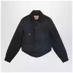 Balenciaga Navy blue jacket with curved waist