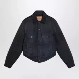 Balenciaga Navy blue jacket with curved waist