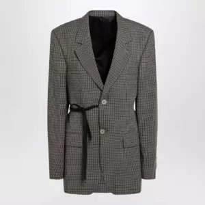 Balenciaga Vichy-pattern jacket with side lace detail