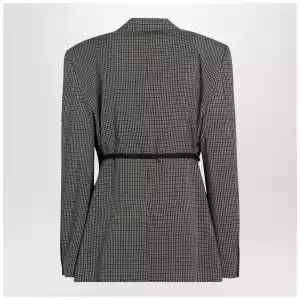 Balenciaga Vichy-pattern jacket with side lace detail