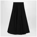 Balenciaga Black cotton ripstop Godet maxi skirt
