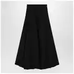 Balenciaga Black cotton ripstop Godet maxi skirt