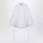 Balenciaga White cotton shirt with lace-up details