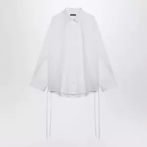 Balenciaga White cotton shirt with lace-up details