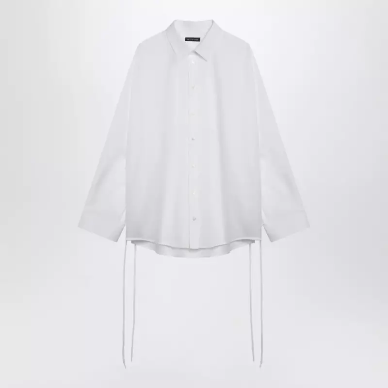 Balenciaga White cotton shirt with lace-up details